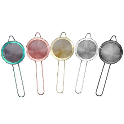 China Food Ice Fruit Strainer Stainless Steel Mesh Strainer Professional Bar Tool Viable Fine Conical Cocktail Strainer for sale