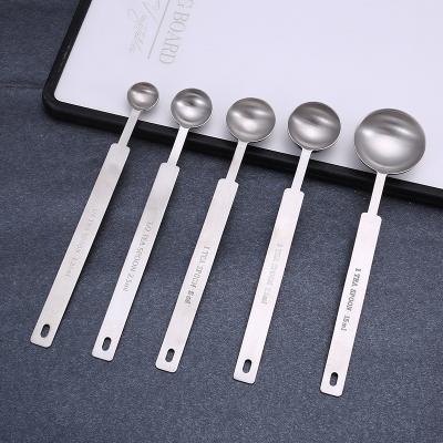 China Viable 5ml 7ml 15ml Hot Selling Kitchen Tools Stainless Steel Round Spoon Coffee Beans Measuring Spoon for sale