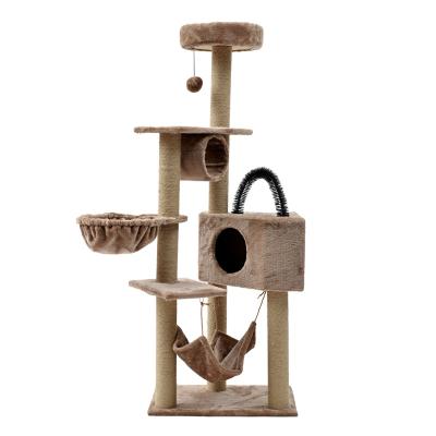 China Wholesale Cat Tree Castle Modern Large Scratch Pet Scratcher Housing Furniture Tower Climbing Sisal Wood Breathable Large for sale