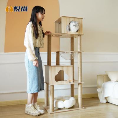 China Wholesale Custom Stocked Pet Supplies OEM/ODM Cat Climbing Frame Scratch Board Cat Pillar Cat Tree for sale