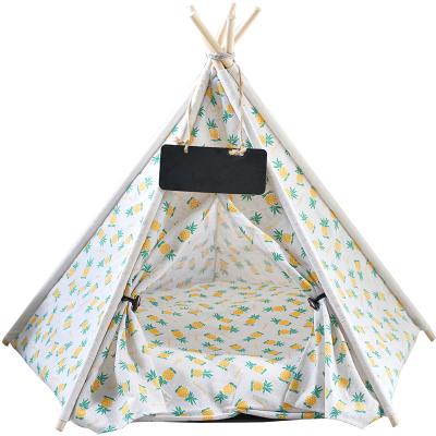 China Hot Sale Detachable Cute Portable Pet Tent Cone Shaped Foldable Cover Dog Pet Tent With Cushion for sale