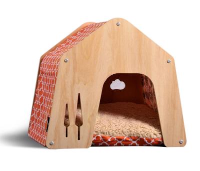 China Viable Wooden Pet Furniture Dod House Cat Kennel Cat House Pet House Dog Kennel Nest Solid Wooden Supplies for sale