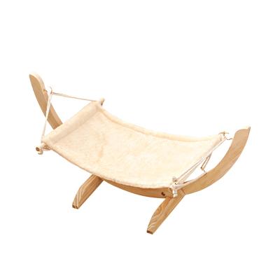 China Breathable Pet Cat Sleeping Swing Bed Wooden Cat Hammock Bed Cat House Cage for sale