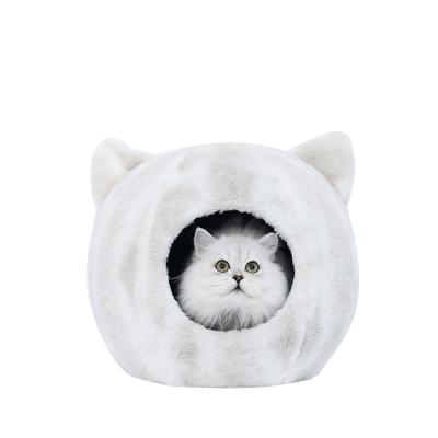 China Cat Bed Cave Eco Friendly 100% Natural Breathable Rabbit Wool Beds For Kittens - Felt Cat House - Cat Cave Wholesale for sale