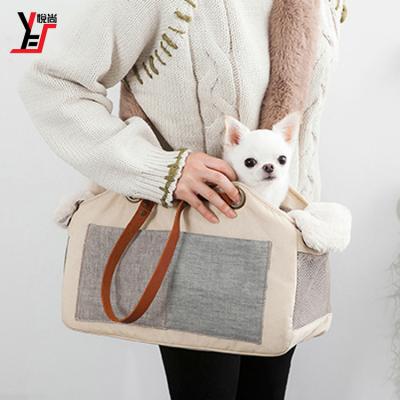 China Breathable Outdoor Cat And Dog Pet Bag Matching Color Plush Strap Cross - Body Bag for sale