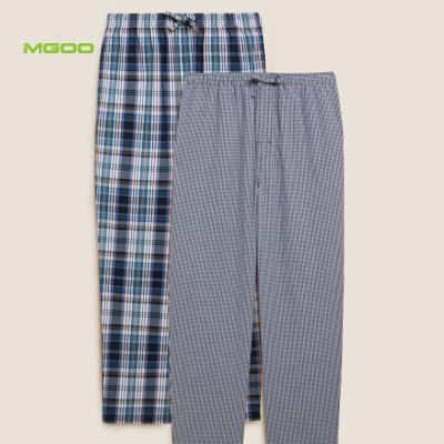 China MGOO Two Size Pockets QUICK DRY Cotton Checked Sleepwear Pajama Bottoms Nightgowns Collection for sale