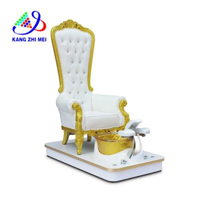 China Luxury Foot Massage Furniture High Footrest Removeable Salon Throne Queen Back Pedicure Chair for sale