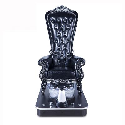 China Removeable High Back Footrest Beauty Nail Salon Furniture Queen Foot Spa No Throne Pedicure Plumbing Chair for sale