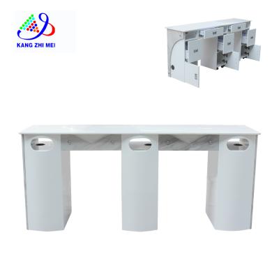 China Modern Dust Collector With Ventilation Design Cheap Portable Double Bar Vacuum Art Manicure Nail Table For Sale for sale