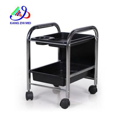 China Stable High Quality Nail Salon Furniture Equipment Black Beauty Manicure Pedicure Trolley Trolley With Wheels for sale