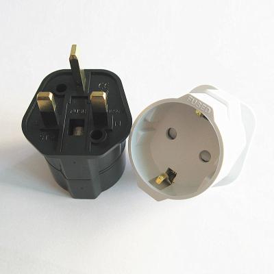 China Onlyoa Schuko 250V Residential/General Purpose EU Plugs 2 Pin To UK 3 Pin Plug Adapter Travel Mains Adapter With Fuse for sale