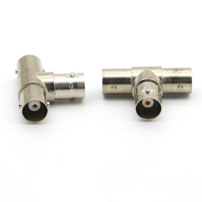 China audio & BNC Two Way Video T-Type Connector BNC 3 Way Female To Female Coaxial Plug RF Connector For CCTV Camera for sale