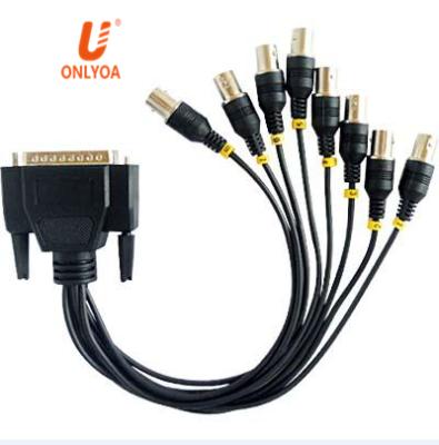 China Speaker CCTV System DB25 VGA Male To 8 BNC Female Connector Adapter Cable for sale