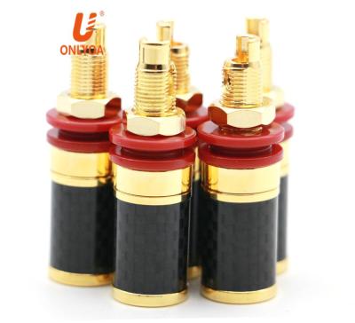 China audio & OEM Video High Quality Gold Plated Carbon Fiber 4mm Post Speaker Amplifier Copper Binding Terminal for sale