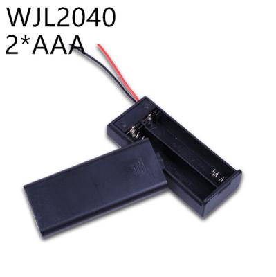 China 3V 2*AAA Battery Cell Holder Box High Quality (Open) Plastic Case with 15CM Wire Leads and Switch for sale