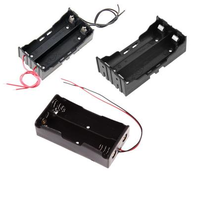 China Holder SMD (Open) 2 Cell Li-ion 2*18650 3.7V Lithium Ion Battery Holder Box Battery Case With Wire Leads/With Switch Cover/PC Pin for sale