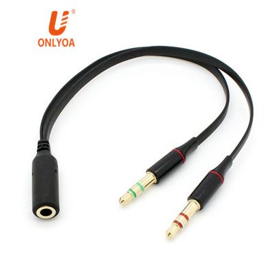 China Stereo Jack AUX. Onlyoa 3.5mm 20cm Speaker 1 Female to Male 2 Y Cable Adapter Mic Splitter Earphone Microphone Audio for sale