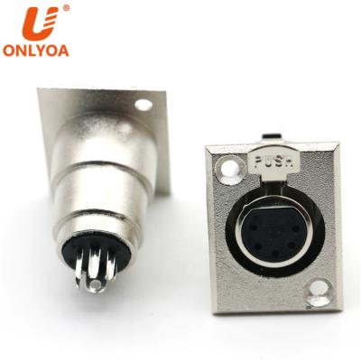 China audio & XLR Jack Panel Mount Connector 5 Pin Nickel Pro Audio Socket Visual Female Connector Audio Adapter for sale