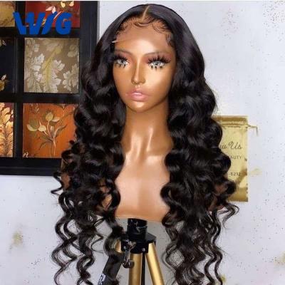 China Hd Transparent Full Lace Wig Cheap Lace Frontal Wholesale Raw Indian Human Hair Wig 13*6 Unprocessed Virgin Human Hair Body Wave Virgin Wig Cuticle Aligned Lace Front Wig Human Hair wig hair hd for sale