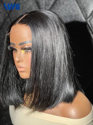 China Can Be Dyed And Bleached Lace Front Wigs For Black Women Bob Wig Hd Curly Wave Virgin Wig 100% New Brazilian Hair Transparent Swiss Lace Wigs For Black Women for sale