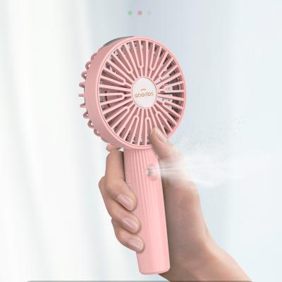 China Hotel Simple And Beautiful Color Soft Light Multispeed Adjustable Candy Spray Handheld Fan for sale