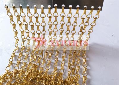 China Decorative Aluminium Chain Strip Metal Mesh Curtain For Ceiling Light Drapery for sale