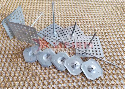 China 50MM Perforated Aluminum Metal Rock Wool Insulation Pins for sale