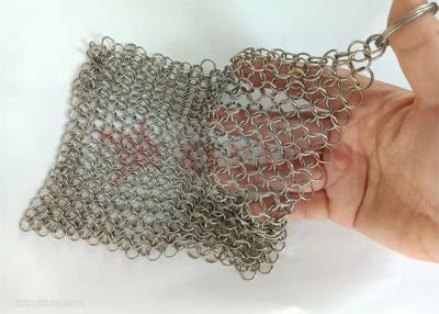 China 316 Stainless Steel Food Grade Kitchen Chainmail Scrubber For Cast Iron Cleaner for sale