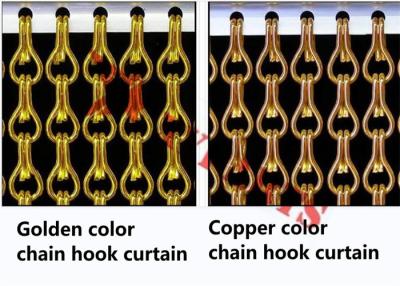 China Colorful Double Hooks Aluminum Chain Link Curtain With Customized Dimension for sale