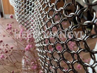 China 7mm Metal Coil Drapery Weld Stainless Steel Chain Link Ring Chainmail Decorative for sale