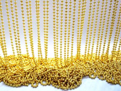 China Gold Color Bead Connector 3.2mm Metal Ball Chain For Body Clothes Decoration for sale