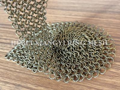 China Metal Chain Link Bronze 3mm Ring Mesh Curtain Stainless Steel With Customized Pattern for sale