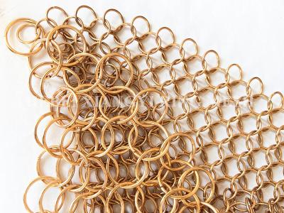 China 0.8*7mm Weld Type Chainmail Ring Mesh Curtain For Office Partition Screen for sale