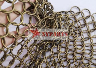 China 2.0x20mm Antique Bronze Welded Metal Ring Mesh Curtain For Architectural Designs for sale