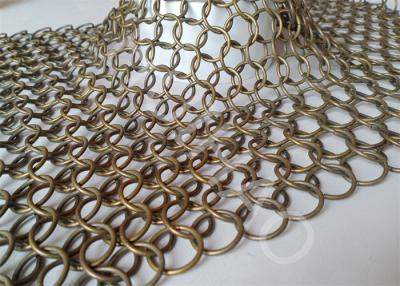 China Anodized Interior Design Metal Mesh Curtain With Stainless Steel Rings for sale