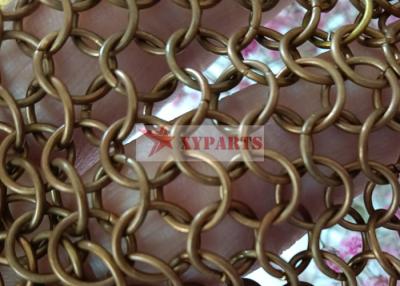 China Brass / Copper Hand Woven Ring Mesh Drapes For Wall Decoration And Curtain for sale