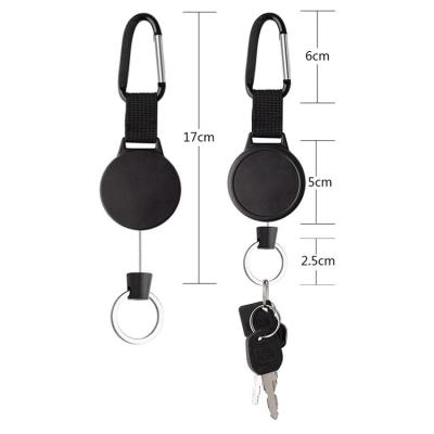 China Simple multifunctional anti-lost head super elastic outdoor carabiner hanging key 52mm diameter anchor chain length 100cm super elastic for sale