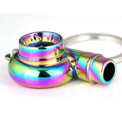 China Decoration spot sun-exposed car modification with LED light luminescent zinc alloy turbo key chain for sale