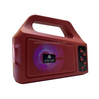 China No Knots Solar Powered Speaker KTS-1251 Wireless Speaker With Led Flashlight Outdoor Portable FM Radio Speaker Support mp3 for sale