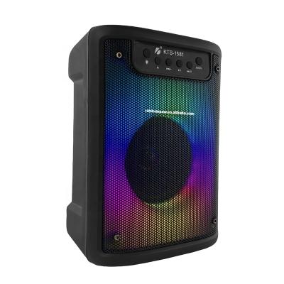 China No Tooth 4 Inch TWS Wireless Bass Speaker Portable Blue Outdoor Speakers With Led Flame Light KTS-1581 for sale