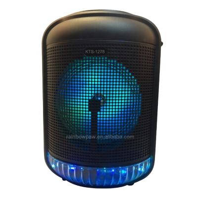 China No Knots Speaker KTS-1278 High Quality Portable Wireless 6.5 Inch LED Flashing Light with MIC Karaoke Cable Speaker for sale