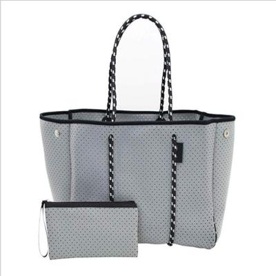 China 2021 Amazon Raincoat Hot Selling Universal Women Waterproof Neoprene Beach Tote Bag With Movable Board for sale