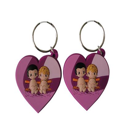 China Promotional Cheap Rubber 3D Heart Shape Key Chain for sale