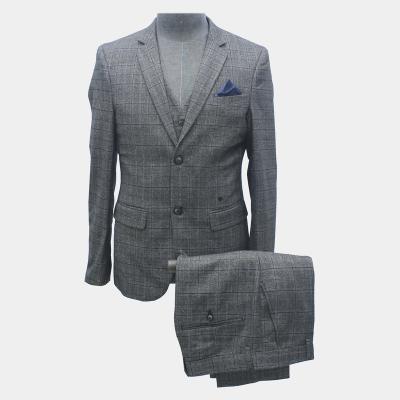 China Anti-Wrinkle Hot Sale Wholesale Slim Fit Formal Men's Suits And Casual Blazer Plaid Men Suits 3 Pieces for sale