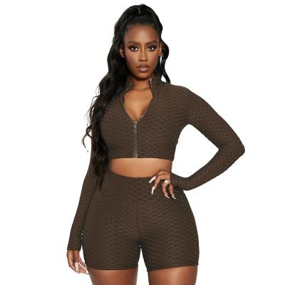 China QUICK DRY custom made high quality 2 piece set women fashion fitness casual women's sets zip up hoodie custom for sale