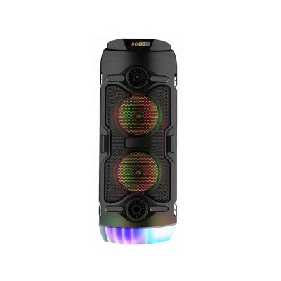 China 2021 Hot Sale Mini Party Waterproof Speaker With USB Travel LED Flashing Light Colorful Remote Speaker Karaoke System for sale