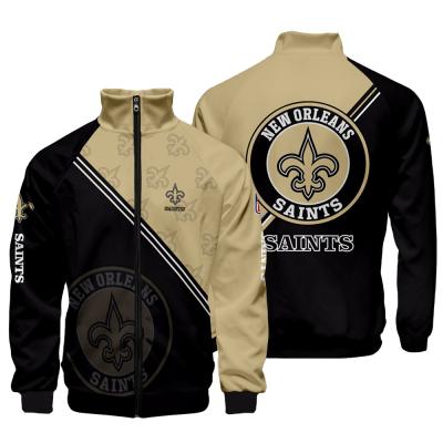 China Wholesale NFL Saints logo long sleeve regular casual warm fashion autumn winter wear men women unisex jackets for sale