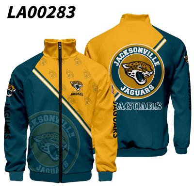 China Wholesale NFL Jaguars Logo Long Sleeve Regular Casual Warm Fashion Autumn Winter Wear Men Women Men Unisex Jackets for sale