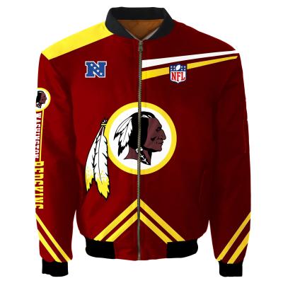 China Wholesale NFL Redskins Flight Bomber Long Sleeve Regular Casual Warm Fashion Unisex Wear Men Women Jackets for sale