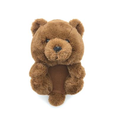 China Indoor Kids Brown Teddy Bear Slippers Winter Warm Fluffy Slippers Wholesale China Fashion Trend Lovely Slippers Supplier for sale